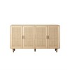 62.20"Elegant and Functional 4-Door Rattan Decorative Storage Cabinet, Sideboard Buffet Cabinet, for Bedroom,Living Room,Office,Easy Assembly,Black - 3 of 4