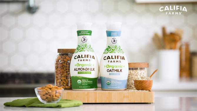 Califia Farms Organic Unsweetened Almond Milk - 48 fl oz, 2 of 8, play video