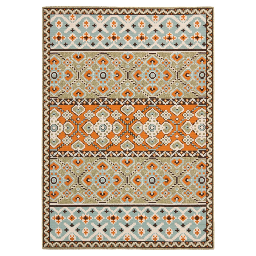 Almira Indoor/Outdoor Area Rug - Green/Terracotta - (5'3inx7'7in) - Safavieh