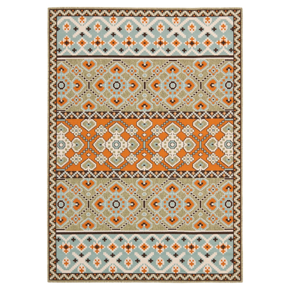 Almira Indoor/Outdoor Area Rug - Green/Terracotta - (5'3inx7'7in) - Safavieh