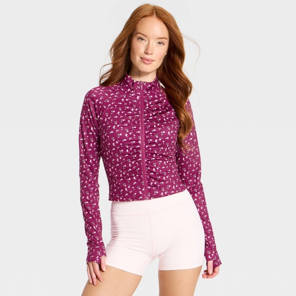 Chaqueta de Cierre Completo de Tejido Fruncido para Mujer - All In Motion™ 3