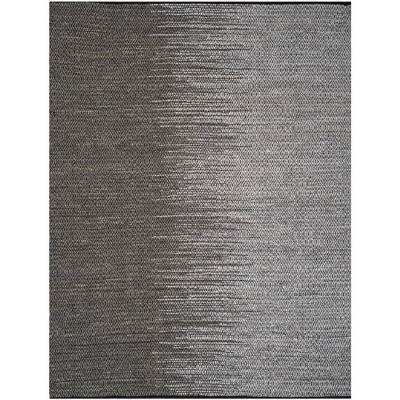 Handmade Light Grey and Grey Cowhide Flat Woven 8' x 10' Area Rug