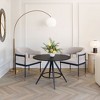 Dining Table 29.9"H Black – Round Faux Wood MDF Top with Powder-Coated Steel Frame, Modern Indoor Dining by Zuo Modern - 2 of 4