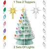 Casafield Hand Painted Ceramic Christmas Tree, 12-Inch Pre-Lit Tree with 100 Multi Color Lights and 2 Star Toppers - 2 of 4