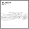 CAVINAS 4/5/6-Seater Modular Sectional Sofa,Cloud Couch Sectional,Conversible Sleeper Sofa for Living Room,3 Throw Pillows - 3 of 4