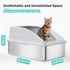 JOEJOY Cat Litter Box,Large Stainless Steel Cat Litter Box with Lid for Big Cats, High Side,Anti-Leakage,Non-Sticky, Easy Clean,Odorless - 3 of 4