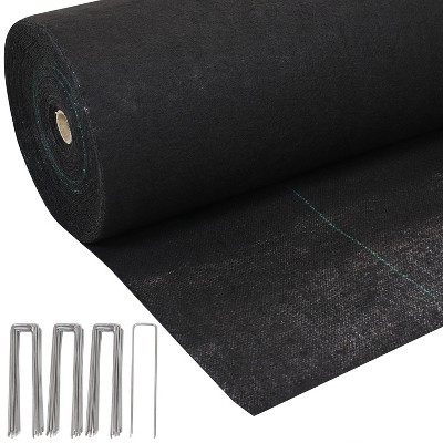 Sunnydaze UV Resistant Landscape Fabric Weed Barrier Fabric with 70 Landscape Staples, 3-Foot Wide x 250-Foot Long, Black