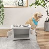 LunaLulinlk Large Elevated Dog Bowls with Storage Cabinet Containing Large 37L Capacity, White - 2 of 4
