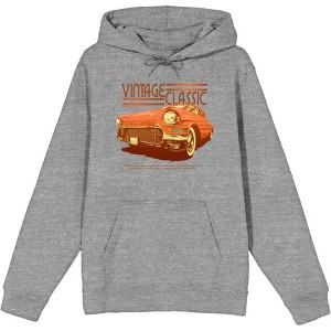Car Fanatic Vintage Classic Orange Car Adult Long Sleeve Hoodie - 1 of 2