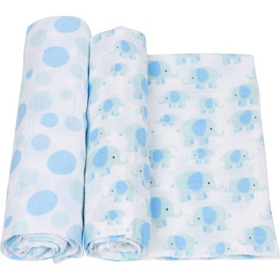 blue muslin swaddle