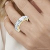 Pompeii3 5.10Ct Emerald Cut Diamond 5 Stone Wedding Anniversary Ring 14k Gold Lab Created - 3 of 4