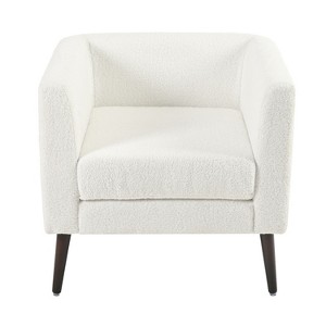 Cesicia White Accent Chair Mid Century Lounge Chair Upholstered Armchair for Living Room Bedroom,Reception Room - 1 of 4