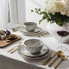 LunaLulinlk Stoneware Dinner Plate, Black & White, Dot Collection - 3 of 4