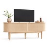 Fluted TV Stand for 65" TVs, Mid-Century Entertainment Center with Sliding Tambour Door & Adjustable Shelves - 2 of 4