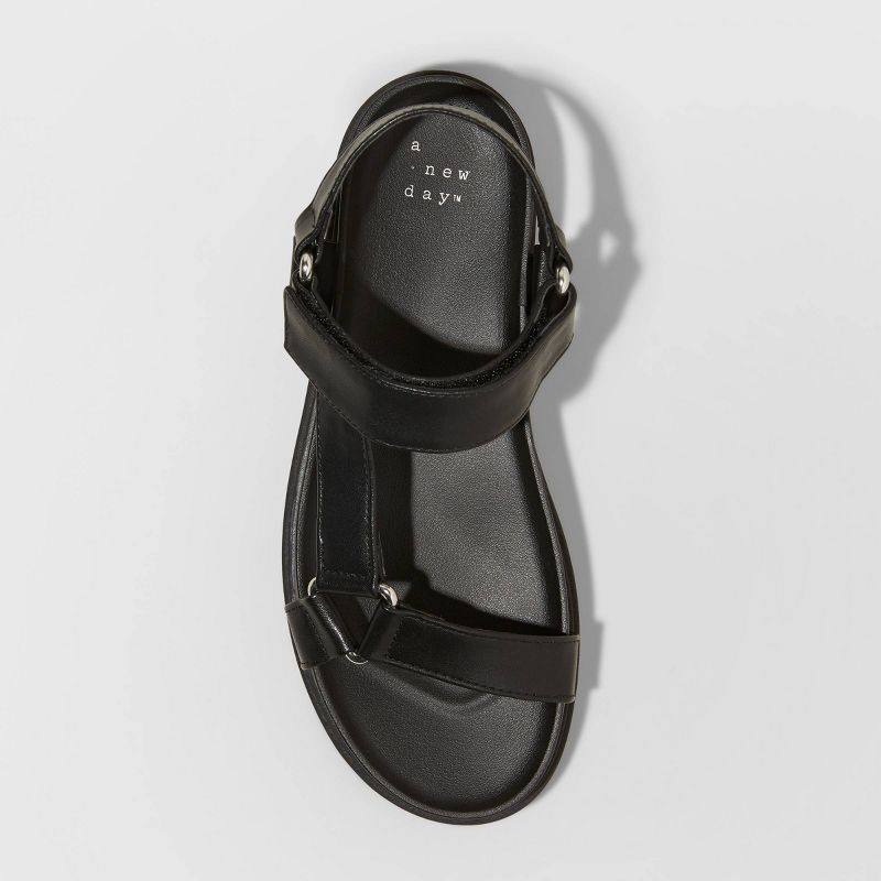 Women&#39;s Joss Sport Strap Sandals - A New Day&#8482; Black 9, 3 of 4