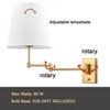 Claxy Brass Swing Arm Wall Sconces Plug in or Hardwired Wall Lights-2 Pack - 3 of 4