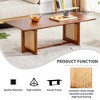 47“W Rattan Coffee Table Cocktail Table Wood Center Table Rectangular Sofa Table, Natural/Brown-Modernluxe - 4 of 4