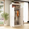Hitow Armoire White Multifunctional Hanging Wardrobe Sophisticated and Stylish with Hooks Attached - 3 of 4