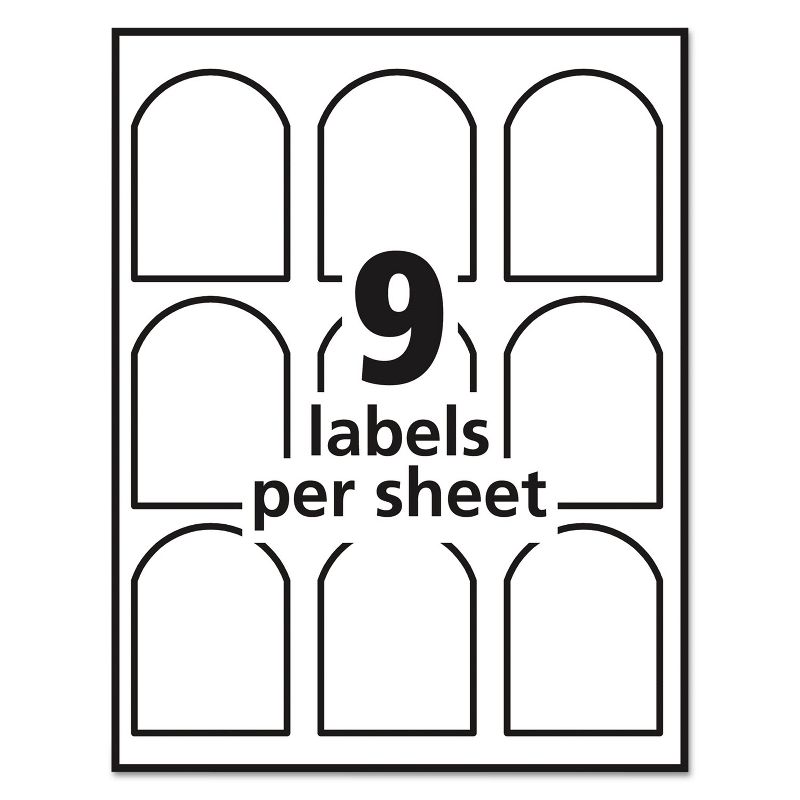 Avery Textured Arched Print-to-the-Edge Labels 3 x 2 1/4 White 90/Pack 22809, 5 of 10