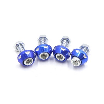 Unique Bargains Aluminum Alloy Decorative Car Motorcycle License Plate Bolt  Screw 4 Pcs : Target