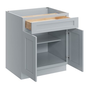 CASAINC 30 in. W x 24 in. D x 34.5 in. H Plywood Ready to AsseMatte Blackle Floor Base Kitchen Cabinet in Dove Grey with Drawer - 1 of 4