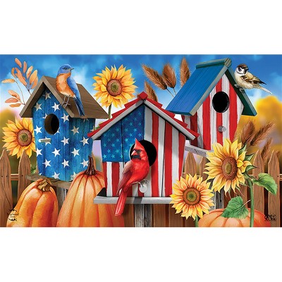 Briarwood Lane Doormat 30x18 Indoor Outdoor American Fall Birdhouses For Fall Doormat