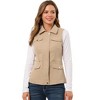 Allegra K Women's Zip-Up Sleeveless Turn Down Collar Cargo Utility Vest with Pockets - 3 of 4