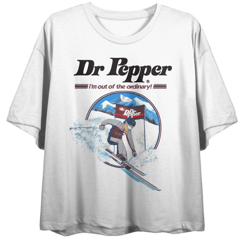 Dr. Pepper I'm Out of the Ordinary Women's White Graphic Crop Tee, 1 of 3
