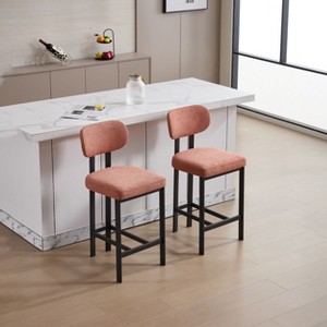 NicBex Set of 2 Bar Stools for Kitchen Island,26 inch Upholstered Counter Bar Stools with Black Metal Legs,Bar Chairs for Dining Rooms,Kitchens - 1 of 4