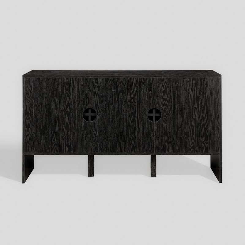 Modern Staggered Vertical Accent 3 Door Sideboard - Saracina Home, 5 of 10