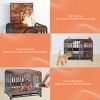 Heavy Duty Dog Crate, Furniture Style Dog Crate with Removable Trays and Wheels for High Anxiety Dogs (Brown, 46in) - 4 of 4