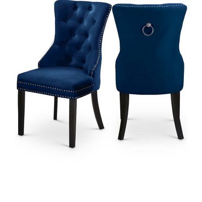Meridian Furniture,Nikki Velvet Dining Chair, Set of 2