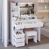 VYNXARIA 41" Large Size Left Drawer Desktop Vanity Table&Cushioned Stool,Multi Layer High Capacity Storage£¬Suitable For Large Space£¬White - 4 of 4