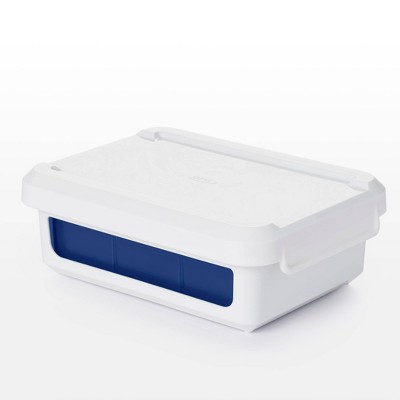 OXO Covered Ice Cube Tray Large Cubes: BPA-Free Silicone & Plastic, 6 Cavities, Dishwasher-Safe, Ice Mold with Lid