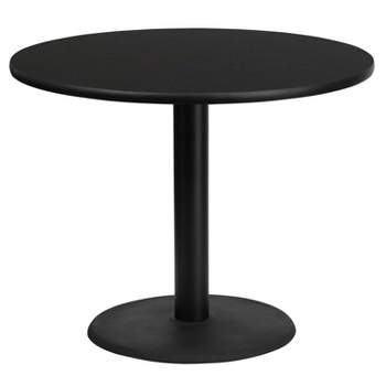 Flash Furniture 36'' Round Black Laminate Table Top with 24'' Round Table Height Base