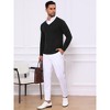 INSPIRE CHIC Men's Long Sleeve V-neck Solid Color Knitted Pullover Sweater - 2 of 4