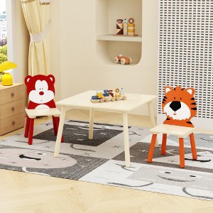 Acoinel 3/5 Piece Kiddy Wood Table and Chair Set - 1 of 4