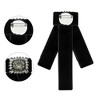 INSPIRE CHIC Women's Velvet Pre-Tied Bowknot Brooch Pin with Rhinestone for Wedding Party - 3 of 4