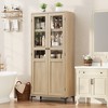 Tall Storage Cabinet, Kitchen Pantry Cabinet 5 Tier Bathroom Cabinet with 4 Doors Adjustable Shelves for Kitchen, Dining Room, Bathroom - 3 of 4