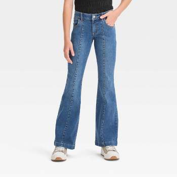  Cat & Jack Girls' Mid-Rise Wide Leg Crop Jeans - (US, Numeric,  4, Regular, Light Wash): Clothing, Shoes & Jewelry