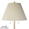 Possini Euro Design Milan Modern 66" Tall Floor Lamp Gold Metal Beige Pleated Empire Fabric Shade for Living Room Bedroom Office - 3 of 4