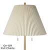 Possini Euro Design Milan Modern 66" Tall Floor Lamp Gold Metal Beige Pleated Empire Fabric Shade for Living Room Bedroom Office - image 3 of 4