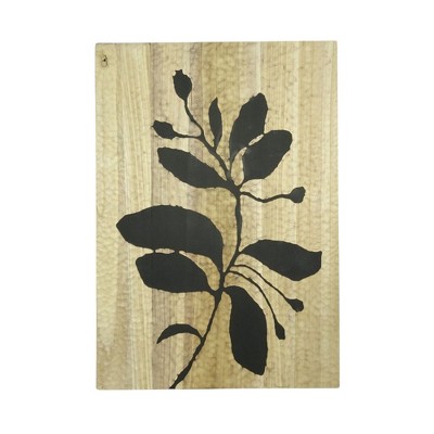 VIP Wood 36.02 in. Brown Engraved Floral Wall Art