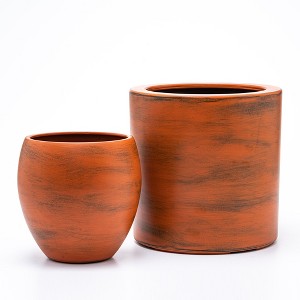 Vynxaria 7.8" Self-Watering Planter Pot with Unique Terracotta Painted Look - 1 of 4