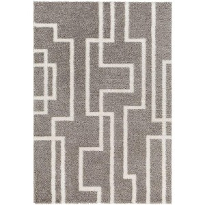 Mark & Day Brewster 5'3"x7' Rectangle Woven Indoor Area Rugs Dark Gray: Geometric Pattern, Stain-Resistant, Modern Decor - 1 of 4
