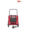 vidaXL Pet Bike Trailer Red and Gray Oxford Fabric and Iron 24.8" x 47.6" x 25.6" - 4 of 4