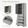 ORRD 2-Door 4-Drawer Storage Cabinet, Adjustable Shelf, MDF Board, Grey - for Bathroom, Office - 2 of 4