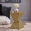 VisioGear Side Table, 18 Inch Outdoor Side Table, Geometric Pedestal Design for Balcony Porch Pool, Dark Yewllow, 12.5"*12.5"*18" - 2 of 4