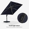 PURPLE LEAF 10x10 Ft Cantilever Umbrella Square Solar Powered LED Outdoor Patio Umbrella with 360°Rotation Adjustable With Base - 4 of 4