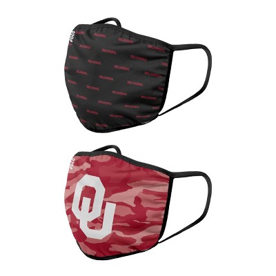 NCAA Oklahoma Sooners Youth Clutch Printed Face Covering 2pk